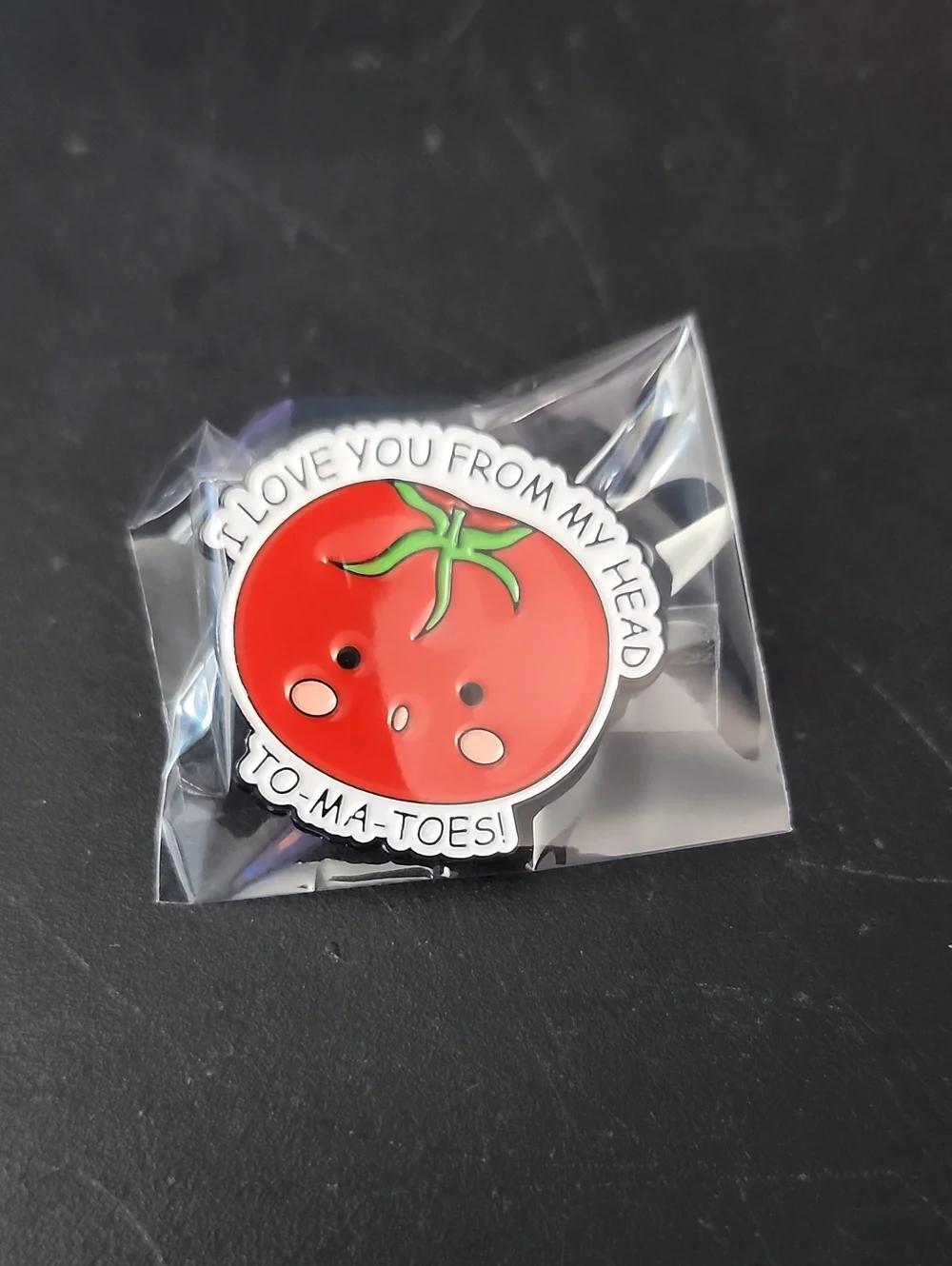 Cute Red Tomato Enamel Pin - I Love You From My Head To-Ma-Toes